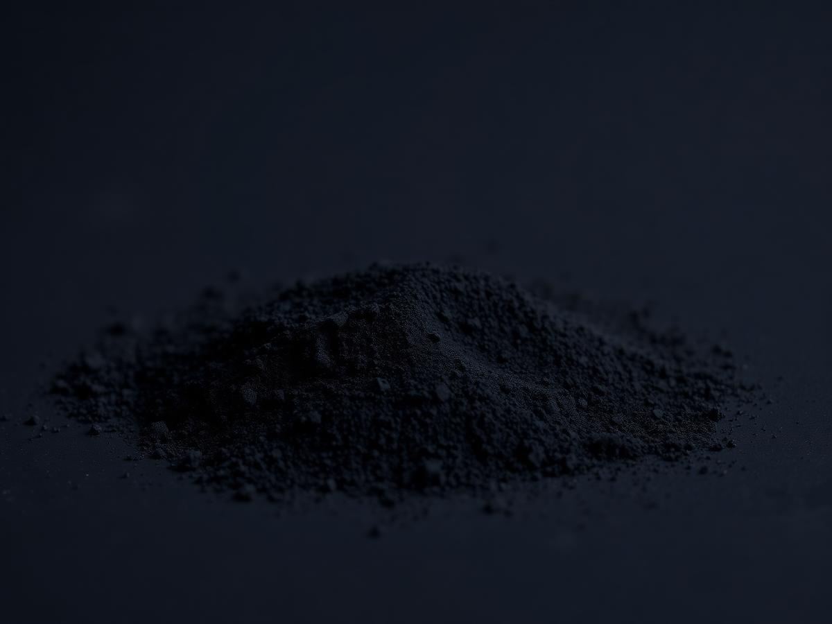 Manganese Di Oxide material sample, macro detail